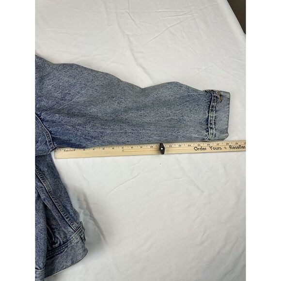 Vintage LEE Riders Jean Jacket Made In The USA Trucker Distressed Blue Denim XL - Picture 15 of 16